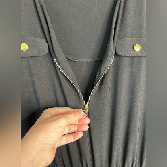 Emma & Michele | Black Sleeveless Jumpsuit with Gold Hardware | Size XL - Picture 5 of 11